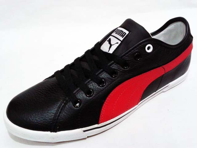 Sepatu Puma Leather Black Red - Gudang-Sport.com