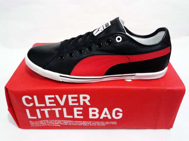 Sepatu Puma Leather Black Red - Gudang-Sport.com
